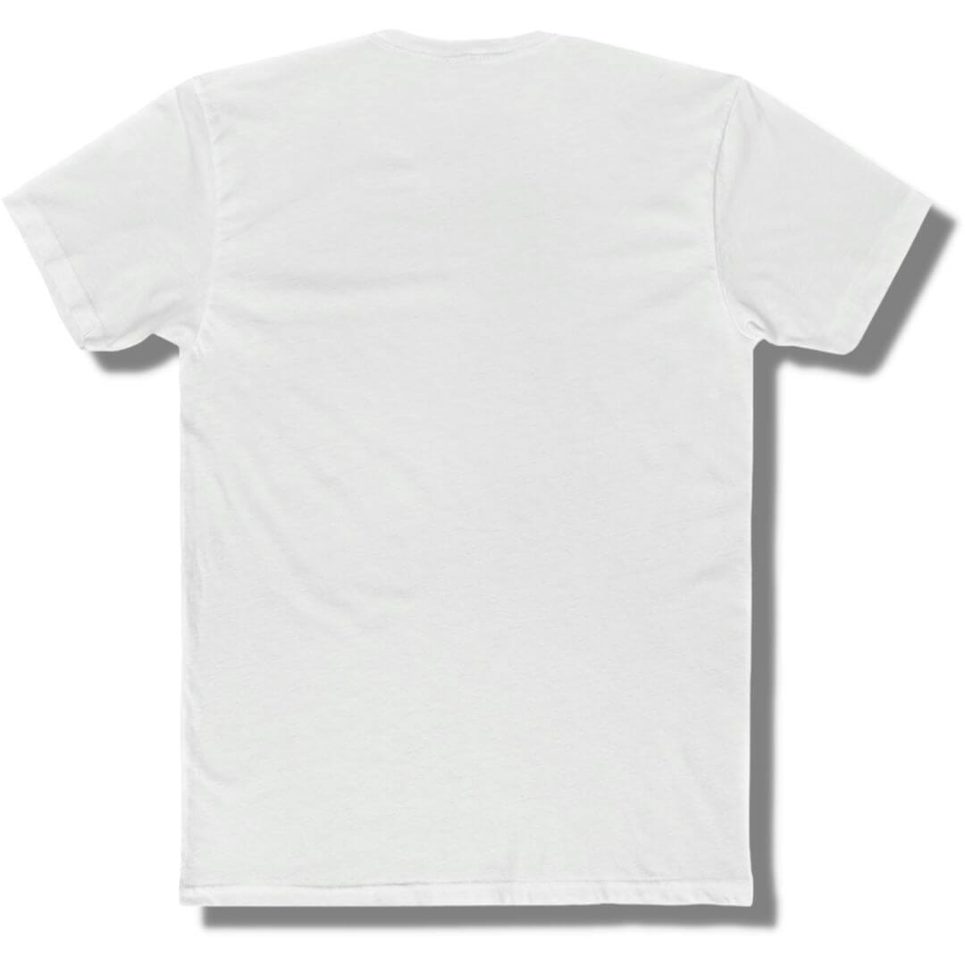 Blank back side of a white t shirt.