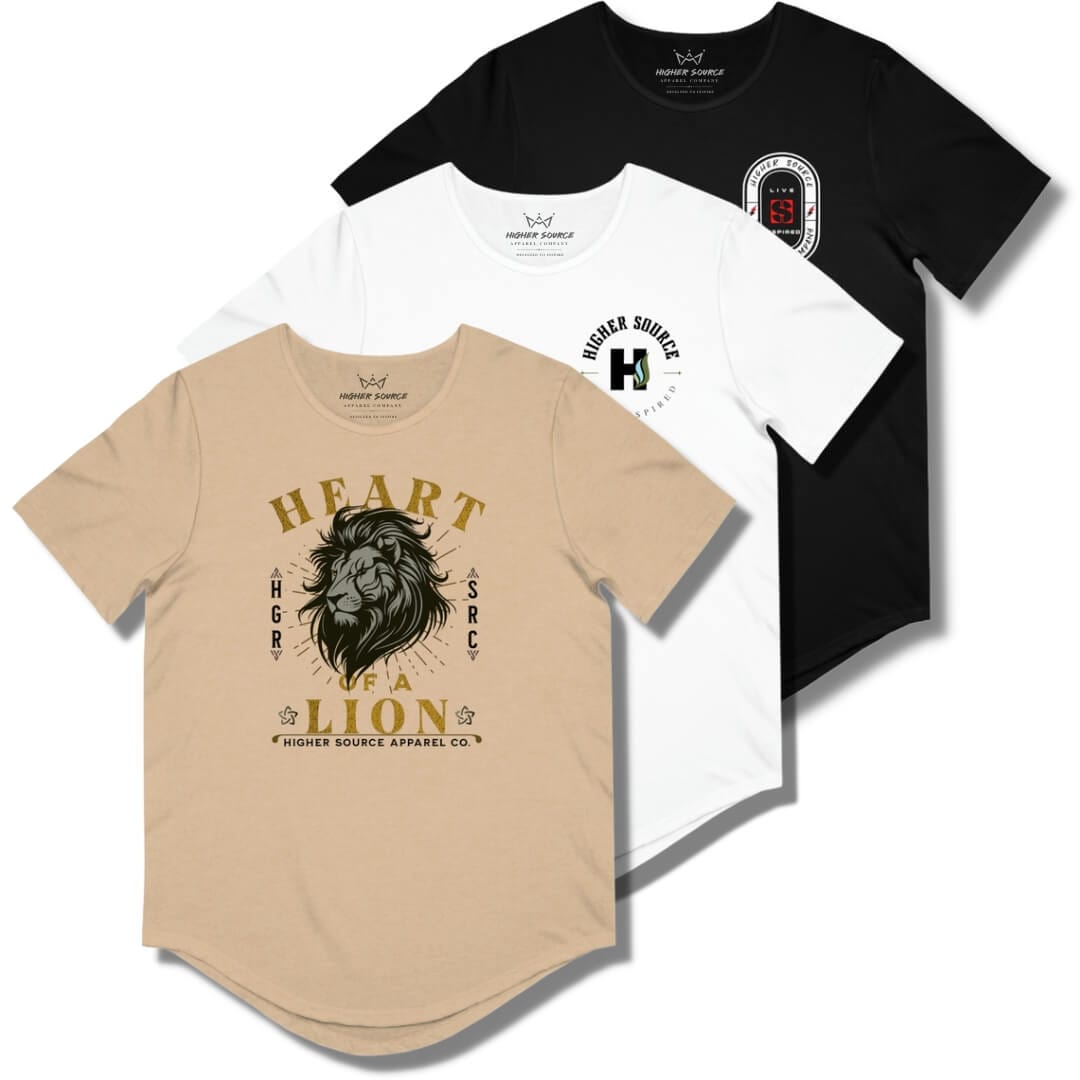 The higher source curved hem collection.  These are all t shirts that have a curved hem bottom. 