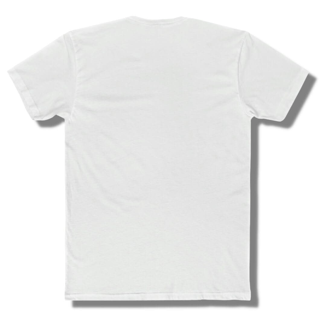 Blank back side of a white t shirt.