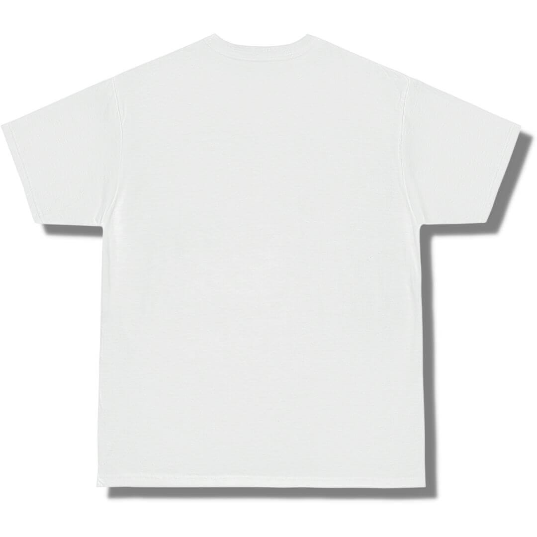 Blank back side of an oversized white t shirt